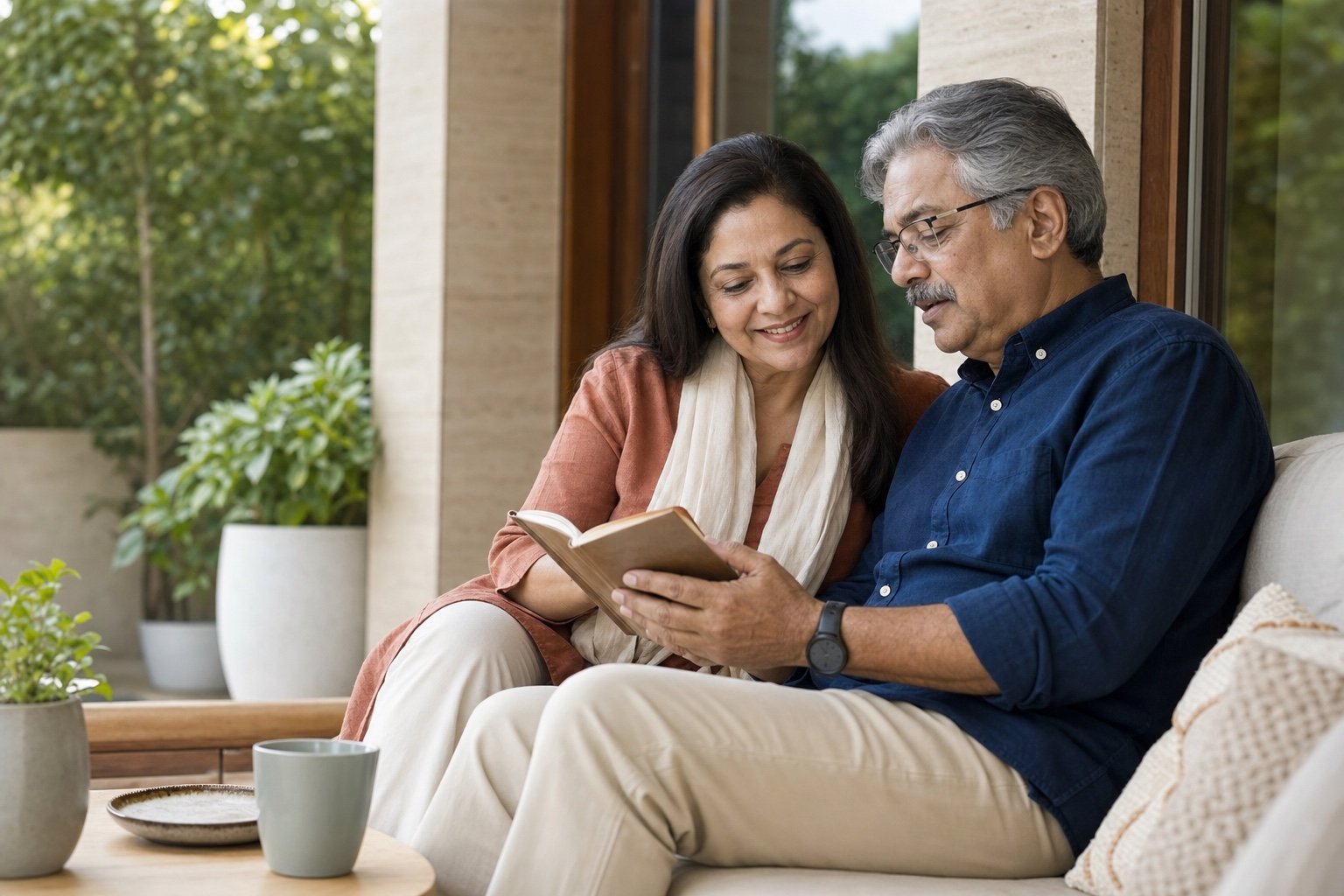 A retired couple enjoying financial confidence